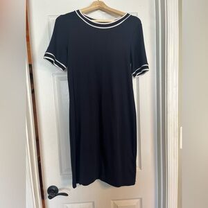 Classic Navy  Dress with White Accents